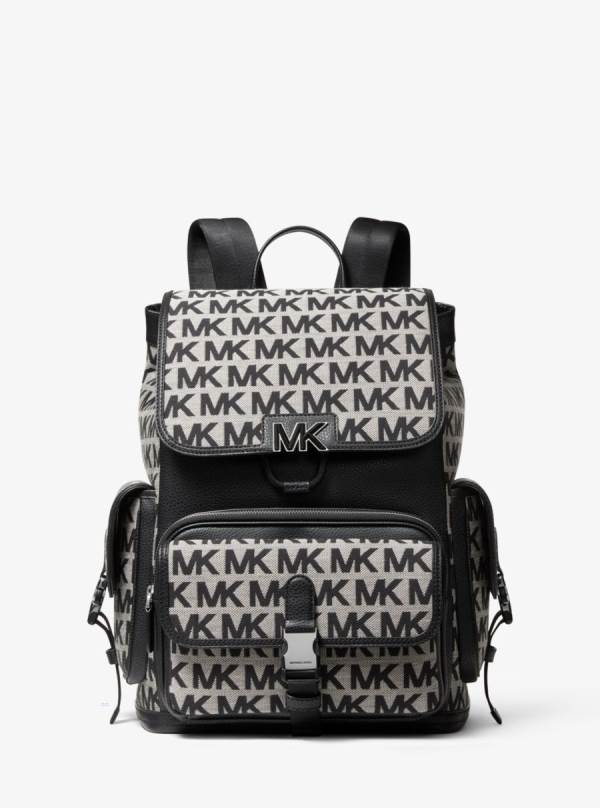 Damske Batohy Michael Kors Hudson Logo Béžové Čierne - Kabelky Michael Kors Outlet | XEQUI-7138